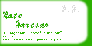 mate harcsar business card